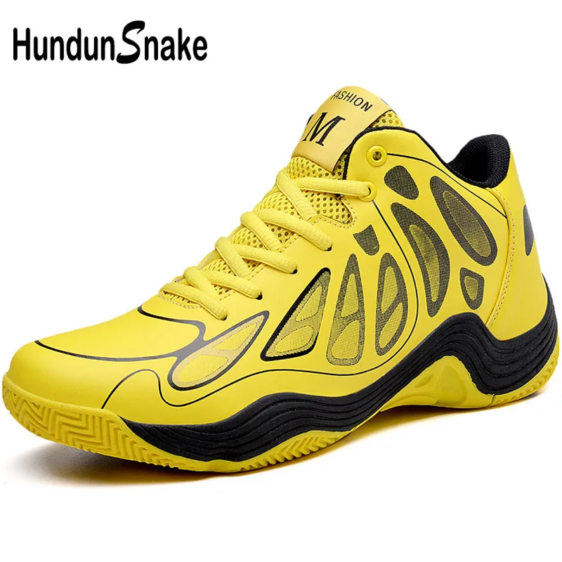 Aliexpress.com : Buy Hundunsnake Yellow Men Basketball Shoes High Top ...