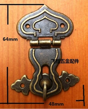 

20Pcs Antique alloy hasp lock box clasp retro wooden gourd lock hasp hinge clasp buckle trumpet obscura