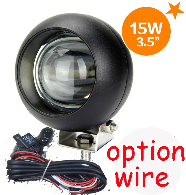 

Free Ship,3.5" 15W 1500LM 10~30V,6500K,LED working light;Free ship!Option wire;motorcycle light,forklift,prado fog light