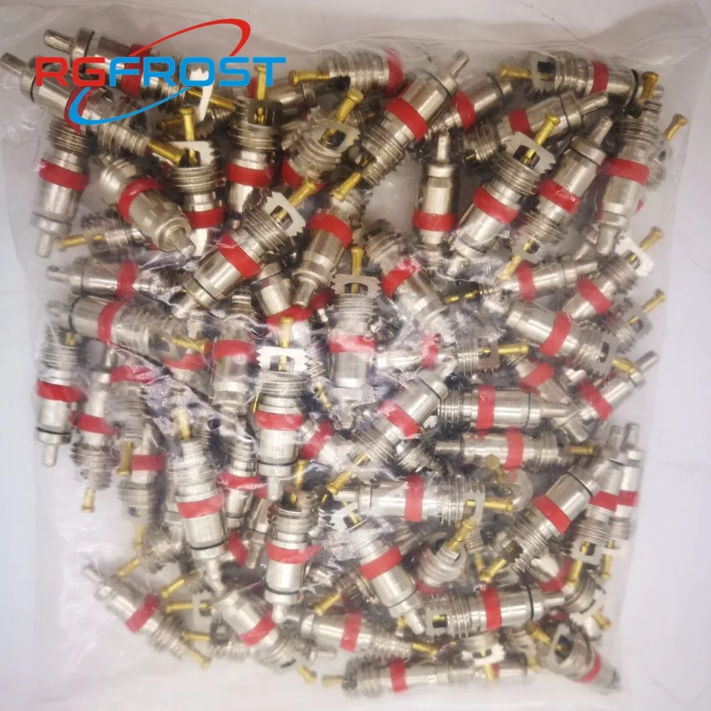 RGFROST 50pcs 8V1 34mm NBR Automotive Air-Conditioning LB9000 Tyre Core R12 R134a Refrigeration Tire Valve Stem Copper Cores