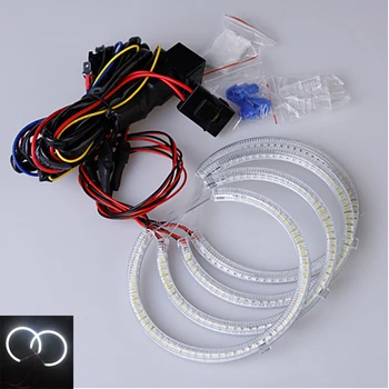 

Hopstyling 1 set 131MM+145MM LED Angel Eyes Kit Xenon White SMD LED Halo Rings For BMW E46 Non Projector 3 series car headlight