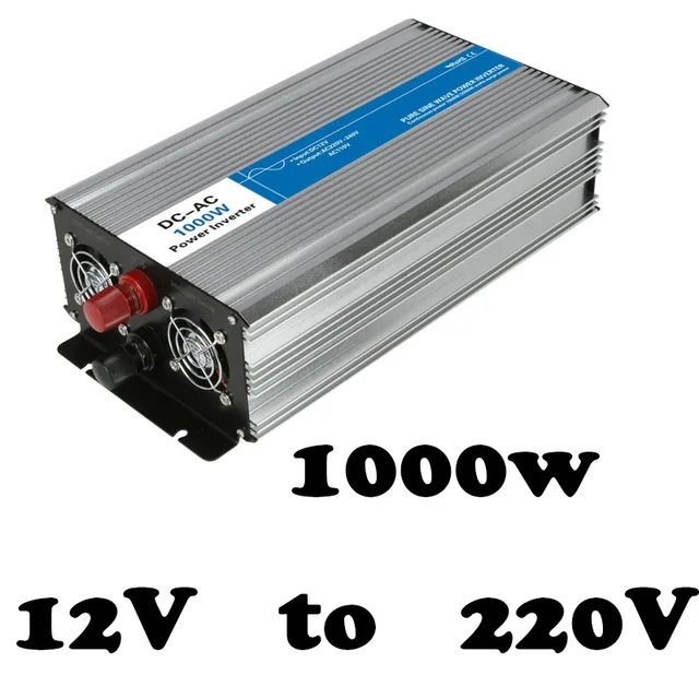 Off grid pure sinus 1000 w omvormer 12 volt 220 volt voltage converter