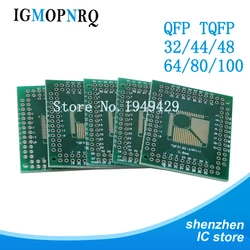 5PCS FQFP TQFP 32 44 64 80 100 LQFP to DIP Transfer Board DIP Pin Board Pitch Adapter NEW