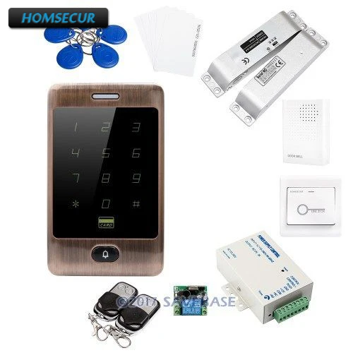 

HOMSECUR Red Bronze Waterproof Wiegand 26/34 Anti-Vandal 125Khz RFID Access Control System+Drop Bolt Lock+Backlight