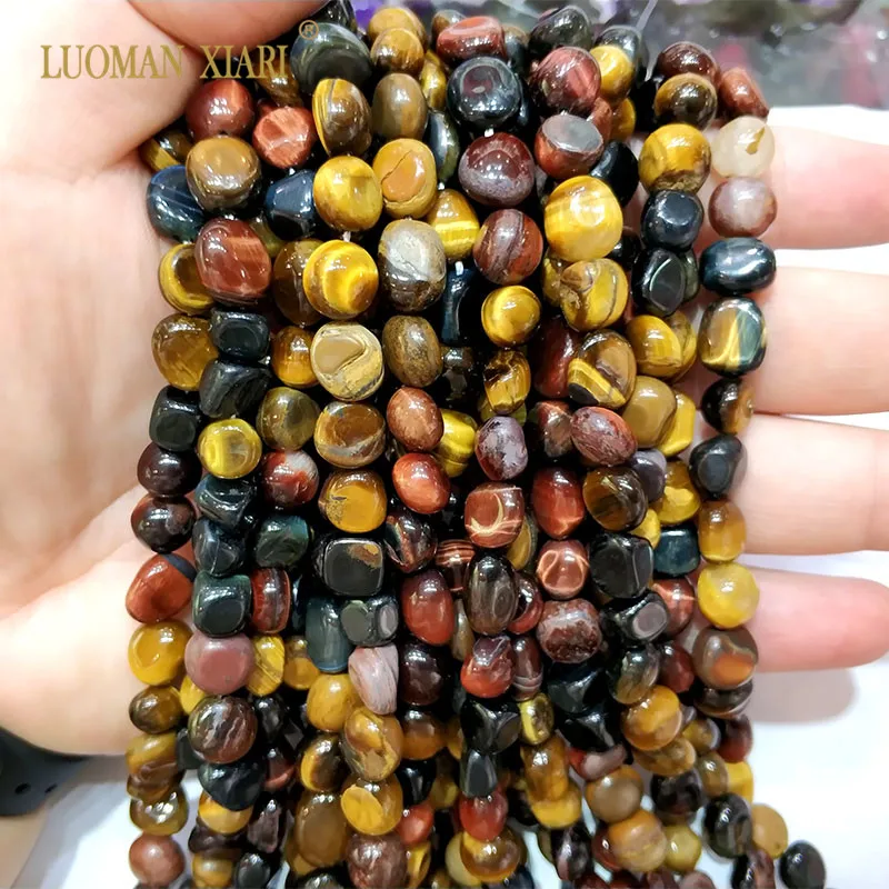 Natural 10mm Tiger's Eye Gemstone Square Beads For Jewelry Making Strand 15" 