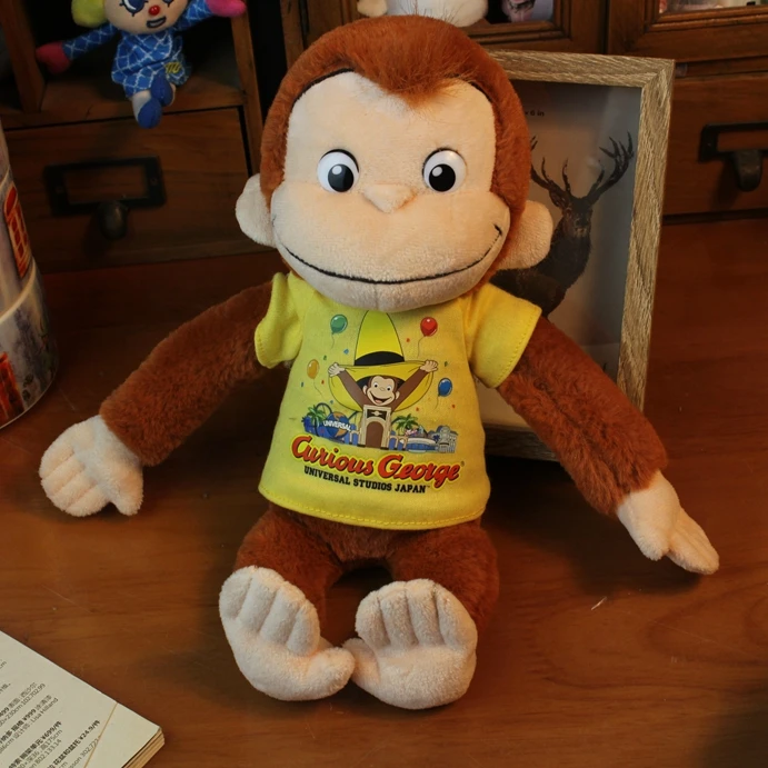 Curious George Monkey TV Cartoon Stuffed Plush Soft Toy Doll 25cm New Licensed 