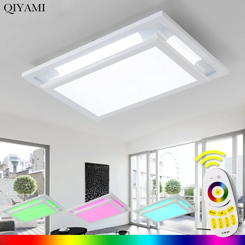 

Modern LED Ceiling Lights Colorful Romantic Ceiling Lamp For Living room bed room RGB 2.4G RF Remote Control Acrylic AC85-260V