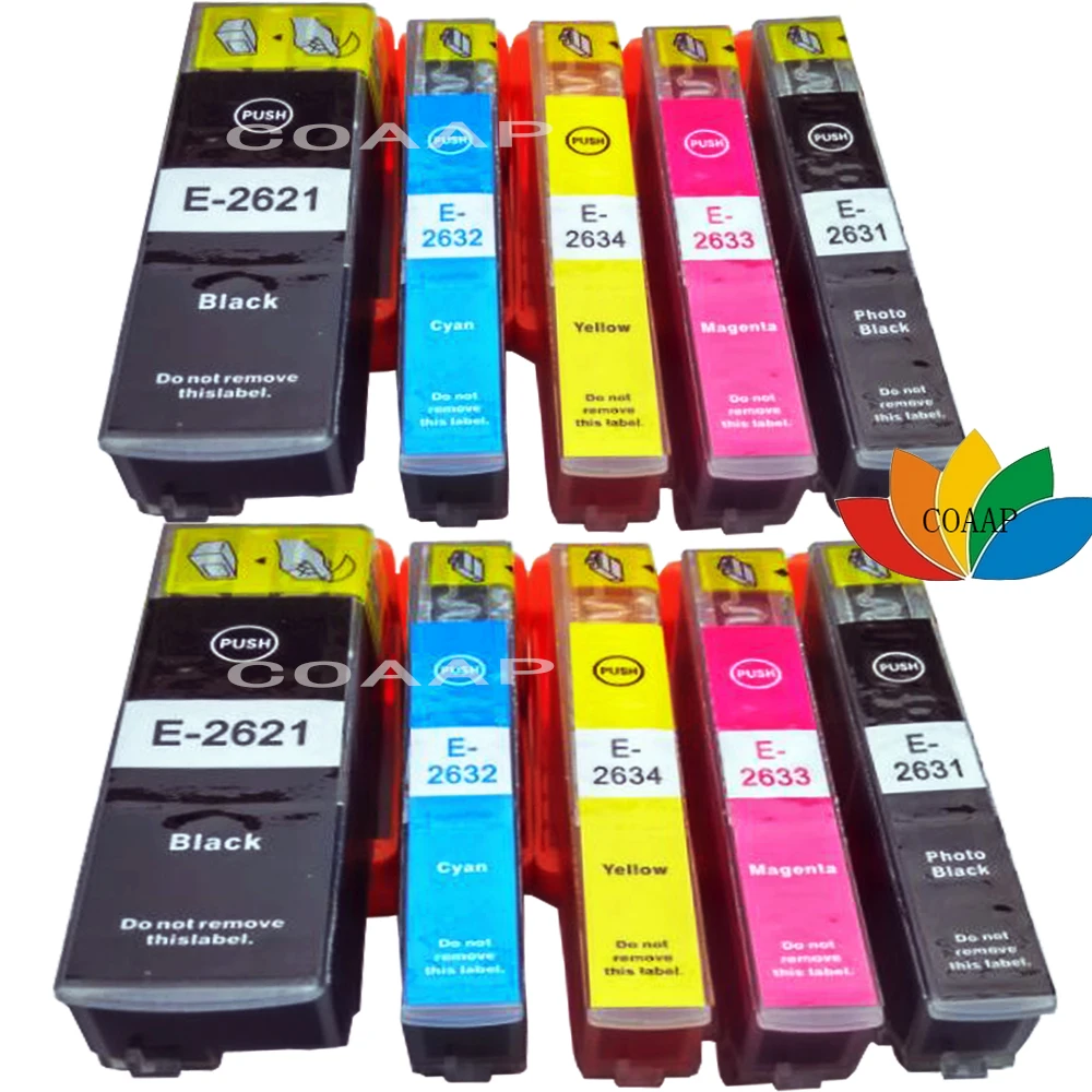 

10X Printer ink cartridge for Compatible Epson Premium XP-600 XP-605 XP-700 for 26XL T2621,T2631,T2632,T2633,T2634