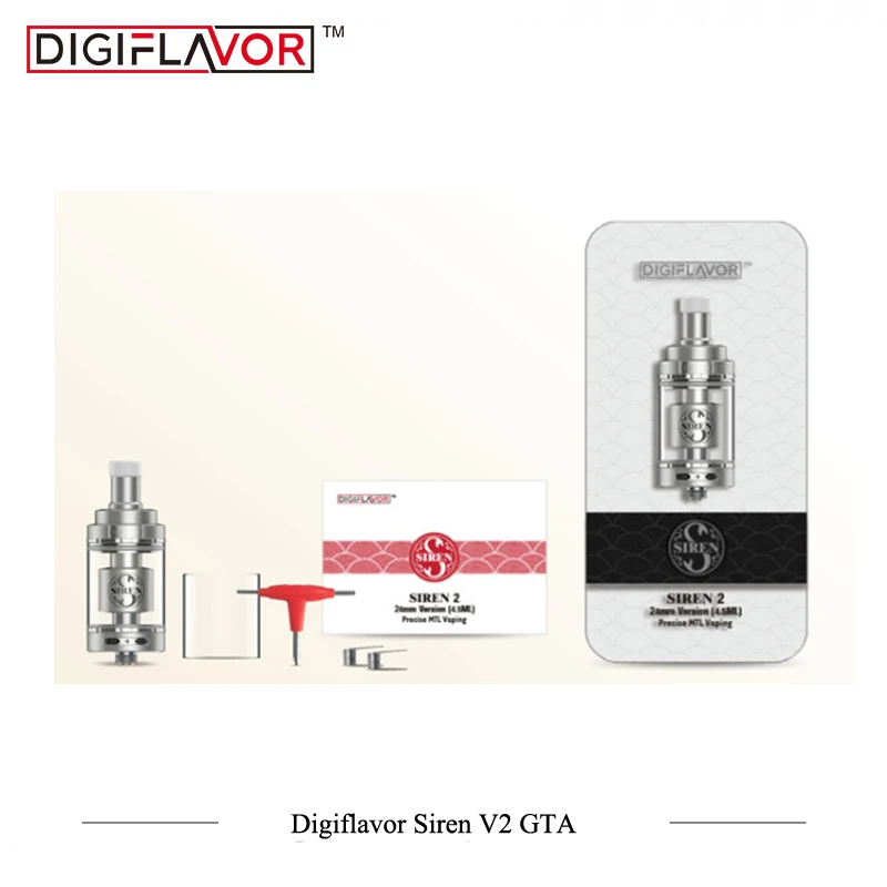 Оригинальный атомайзер Digiflavor Siren V2 GTA MTL бак 24 мм версии 4 5 мл Genisis обновленная