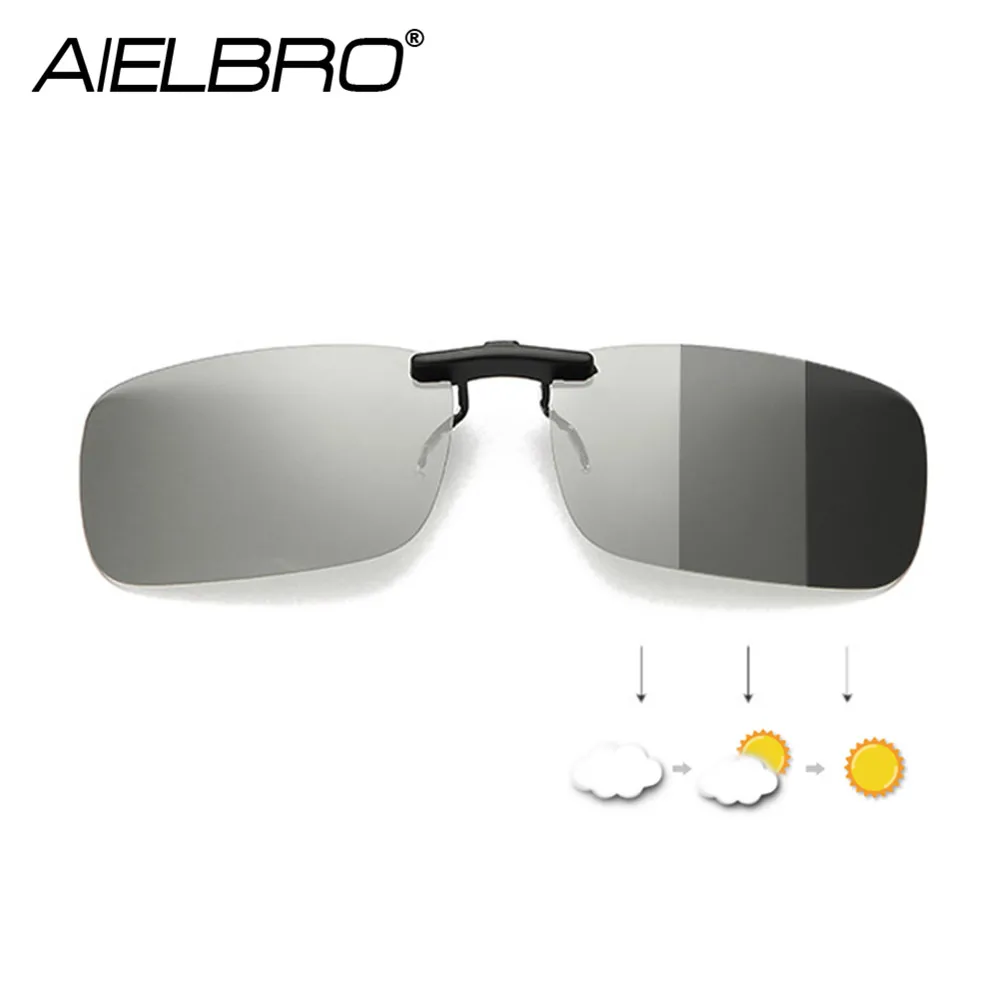 

Men Square Clip on Polarized Night Driving Glasses with Yellow Polarizing Women Photochromic Sunglasses Clips for Myopic