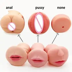 Мужской Мастурбаторы оральный секс игрушки киска и анальный Термостатический регулятор, Реалистичные 3D горло язык зубы искусственная