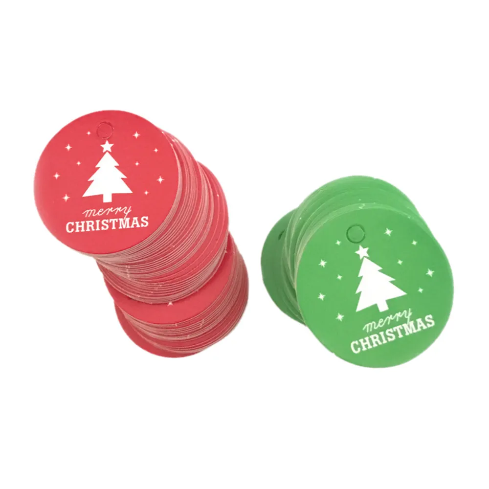 100 шт Звезда Санта Клаус Рождественский тег конфеты мешок украшения подвесные карточки для подарков год украшения Счастливого Рождества Рождественское украшение