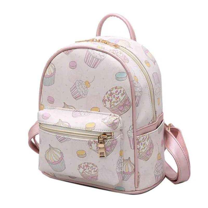 Women Backpack Small 2017 Ice Cream Printing Small Backpack School Bags