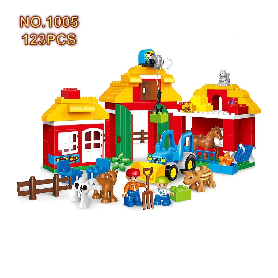 

123PCS Animals Farm Figure Base Plate Building Blocks Educational Toy Assemble Bricks Toys For Kids