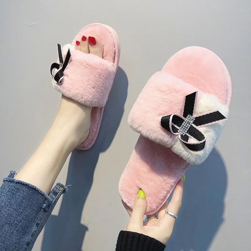 Winter Warm Home Slippers Home Women Shoes Indoor Slipper Woman Casual Slippers Non-slip Soft Bottom Winter Warm Plush Slippers