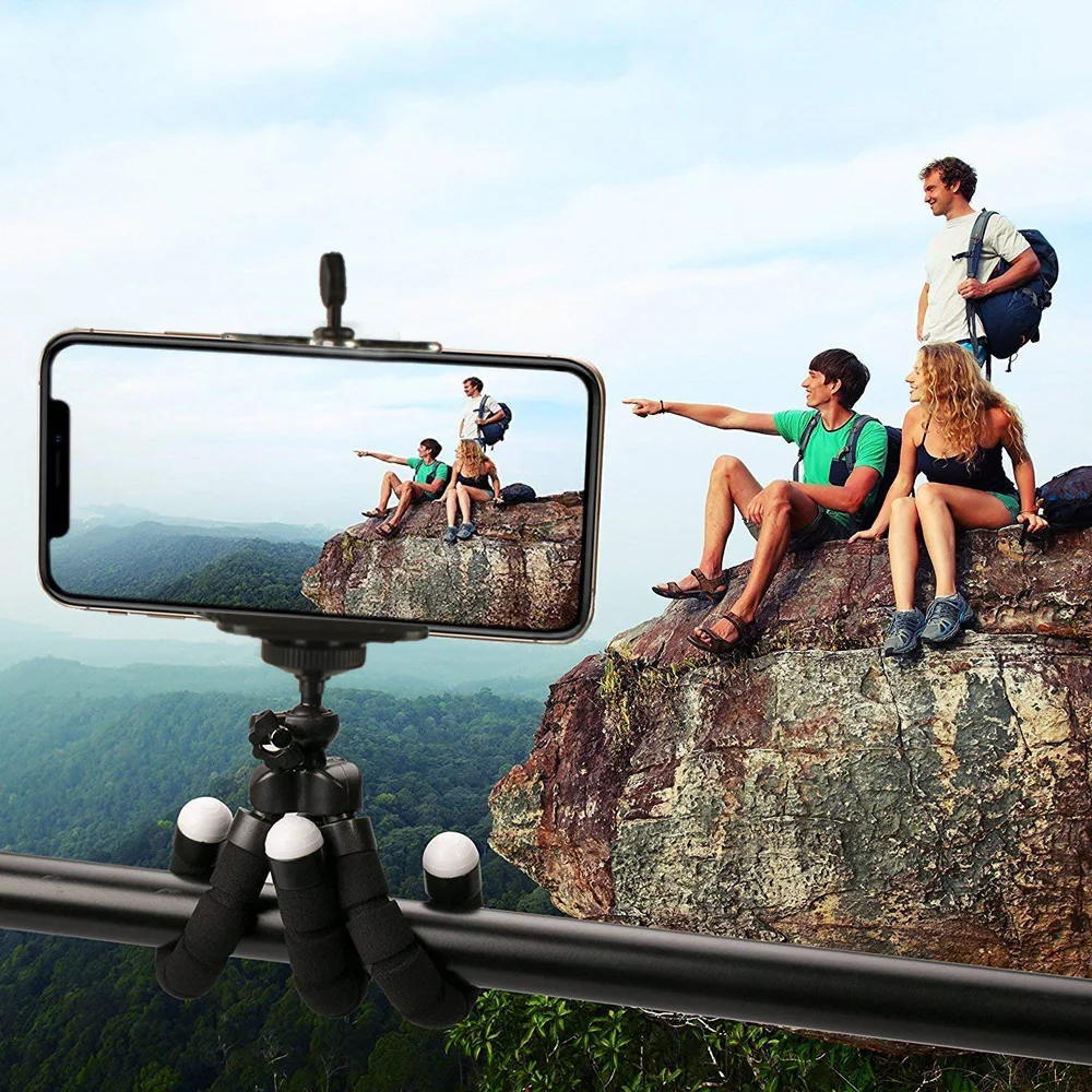 

Flexible Phone Tripod Grip Holder Clip with Bluetooth Remote for iPhone samsung huawei and Sports Camera GoPro 360° Rotating