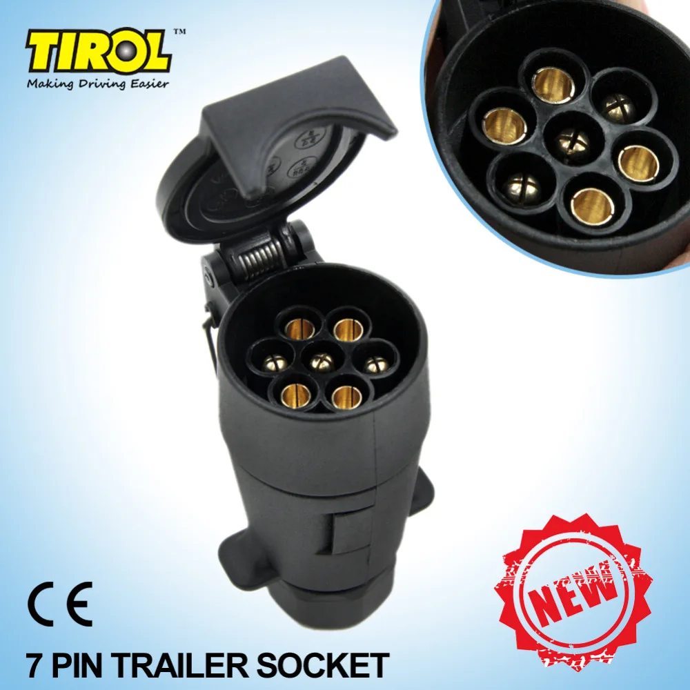 Tirol 7Pin مقطورة المقبس الأسود متجمد المواد 7 القطب مقطورة مقبس 12 فولت شريط السحب سحب المقبس N نوع T21224a شحن مجاني
