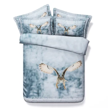 

3d printing comforter bedding sets bedspreads coverlet duvet cover twin full queen king size woven snow white eagle bird scenery