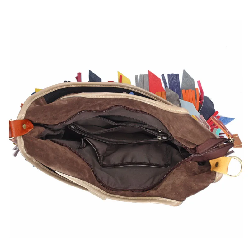 ICEV/Новые простые сумки из натуральной кожи с кисточками из воловьей кожи, женские кожаные сумки высокого качества, женские большие сумки, сумка с верхней ручкой