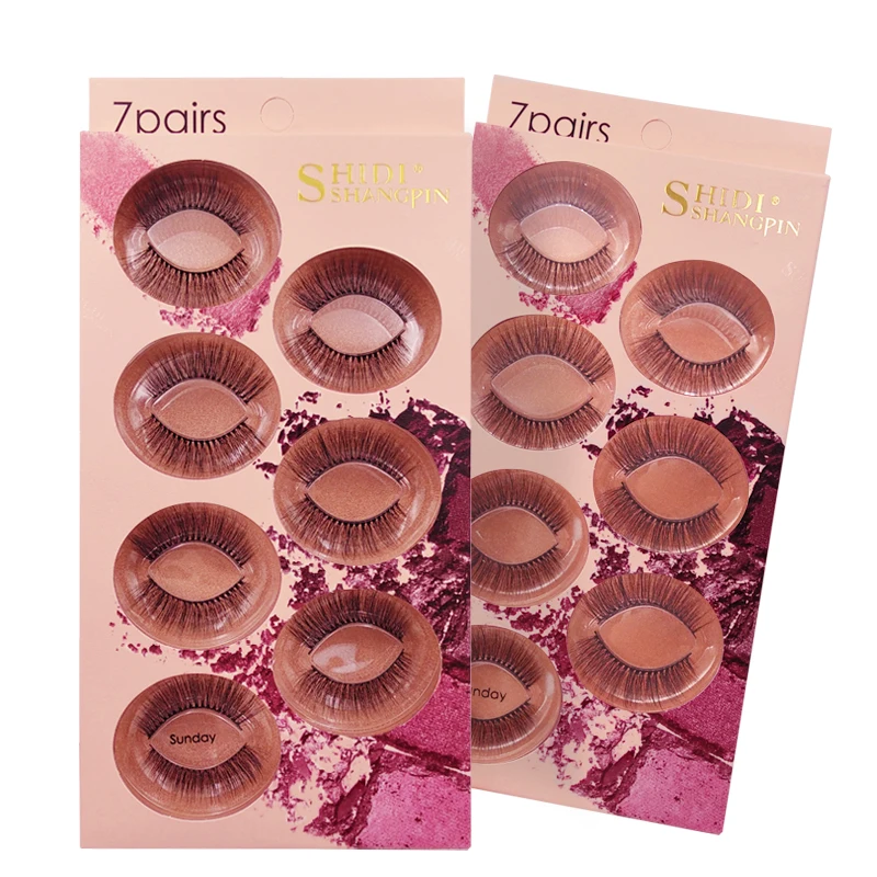 

LANJINGLIN 7 pairs 3d mink hair false eyelashes natural long fake eyelash extension soft fluffy mink eyelashes for beauty