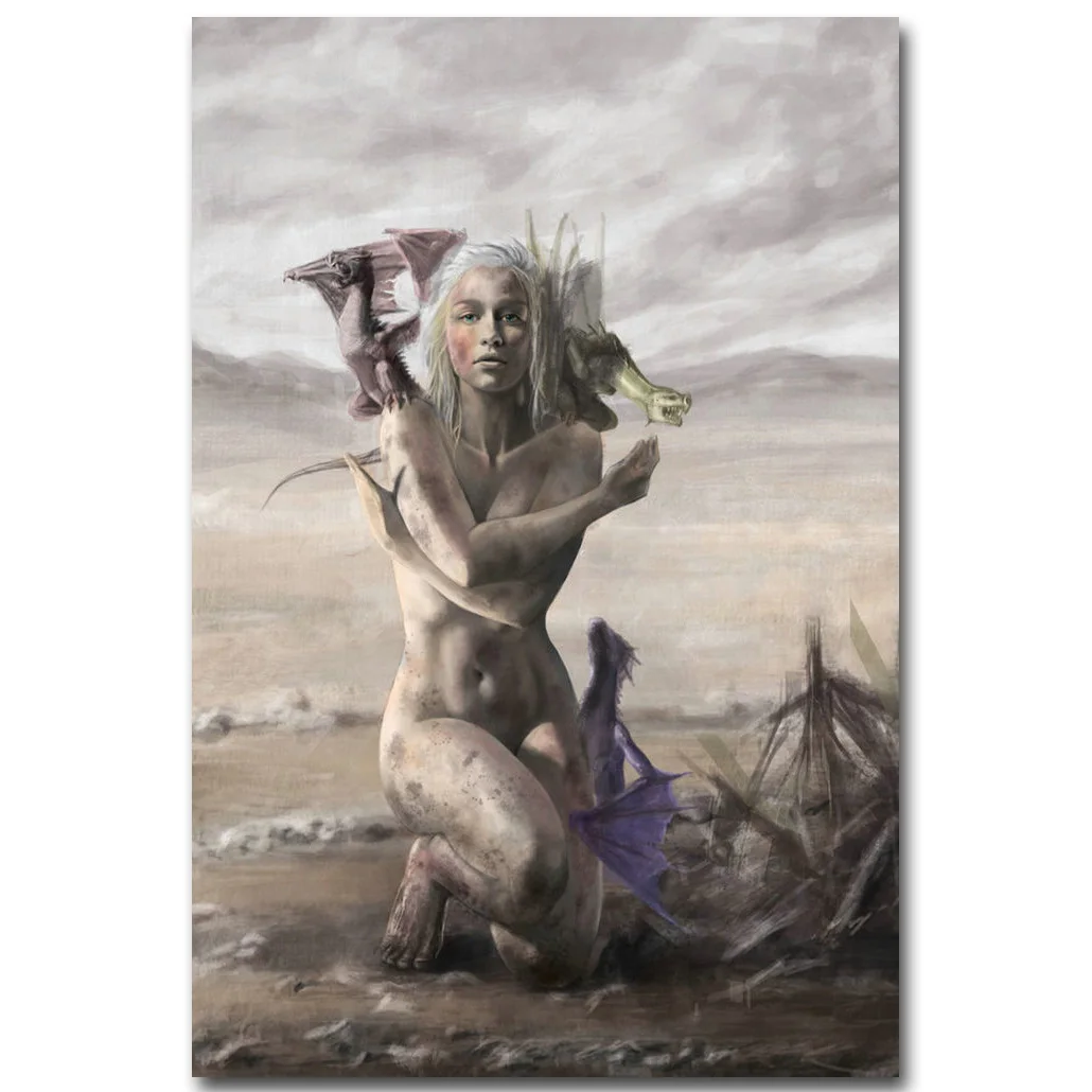 

Game Of Thrones Art Silk Fabric Poster Print 13x20 24x36 TV Series Jon Snow Daenerys Stormborn Picture for Wall Decor 03