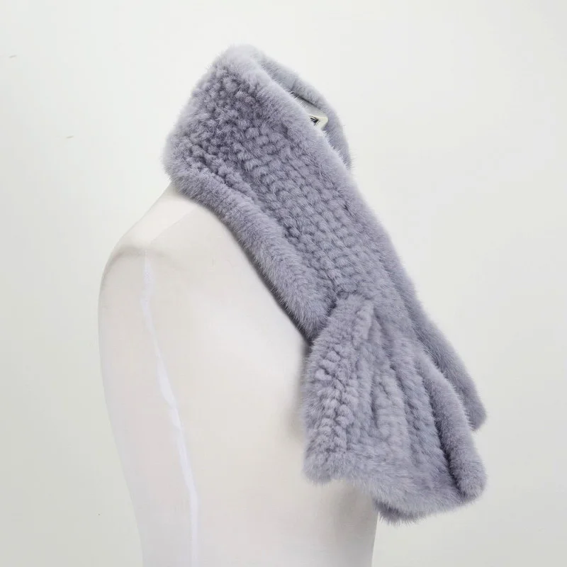 2019 толстые трикотажные 5 цветов Для женщин реального норки шарф Для женщин зима шеи Теплый шейный платок Длина 93 см S1582