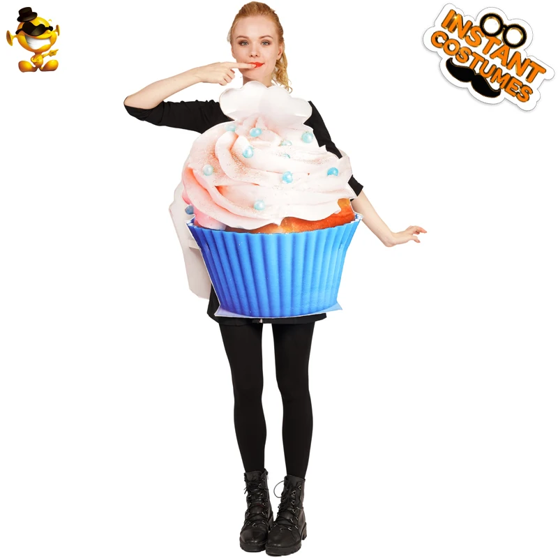 

DSPLAY Carnival Party Mini-Cake Jumpsuit Unisex Fashionable Style Cosplay New Design Two-sides Strawberry&Cream Cupcake Costume