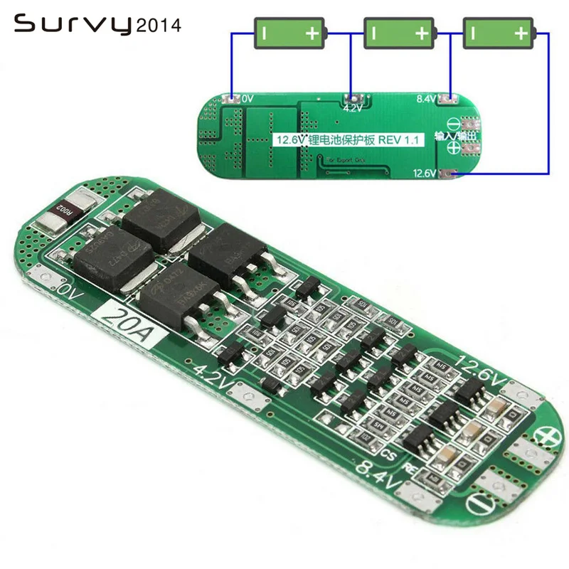3S 20A литий ионный аккумулятор 18650 зарядное устройство PCB плата защиты BMS 12 6 V Cell 59x20x3