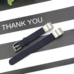 Роскошный браслет из натуральной кожи Для Fitbit Alta/Alta HR Tracker, высококачественный черный браслет - Цвет: Midnight Blue