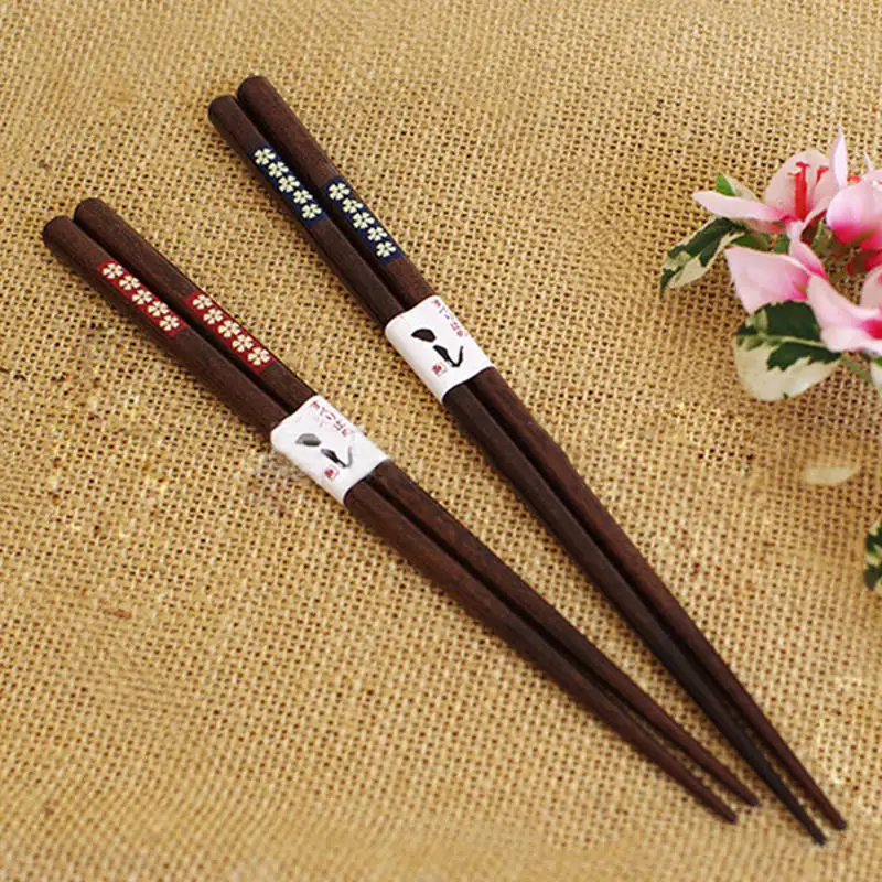 DoreenBeads Экологичные деревянные палочки для еды 22 5 см с цветочным принтом бизнес