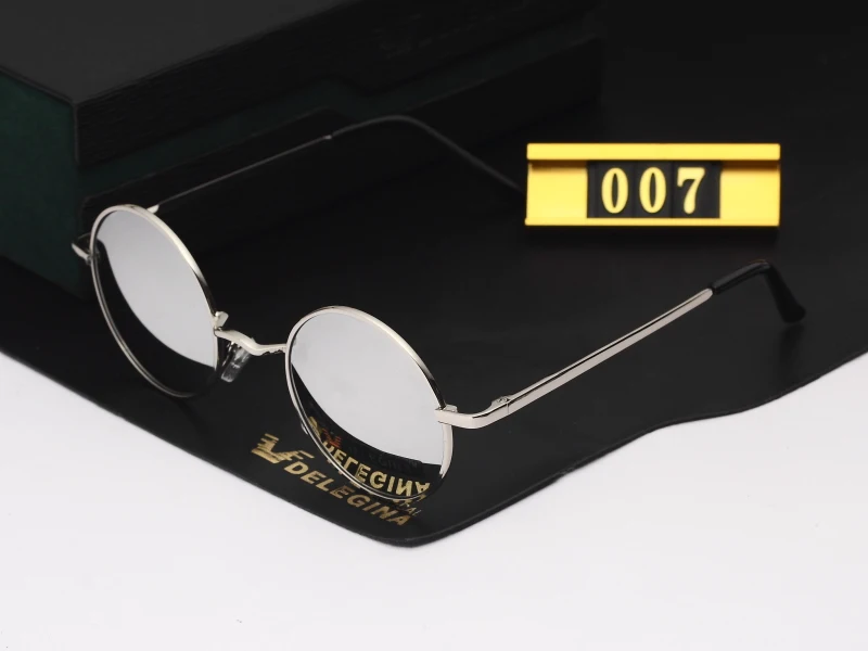 Винтажные круглые поляризованные солнцезащитные очки унисекс, маленькие круглые линзы, солнцезащитные очки для вождения - Цвет линз: 007