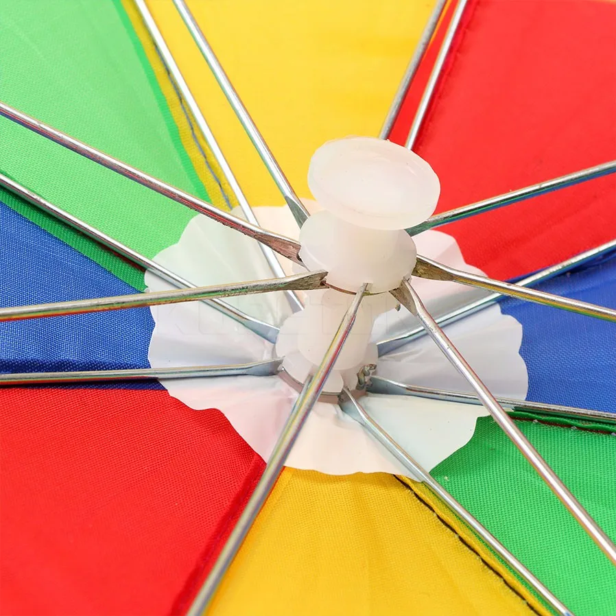 Поступление Портативный Рыбалка пляжный зонт Кемпинг Шляпа открытый многоцветный Кепки Защита от солнца Дождь Зонт шляпа