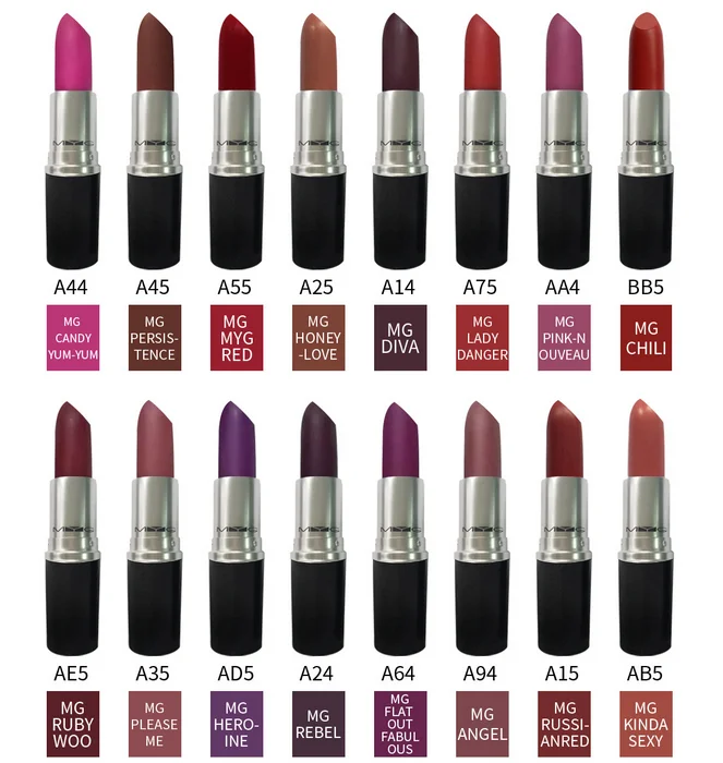 

12pcs/Lot 100% Professional Matte Lipstick Kinda sexy Please me Rebel Makeup Beauty Colors High Quality Waterproof Free Shipping