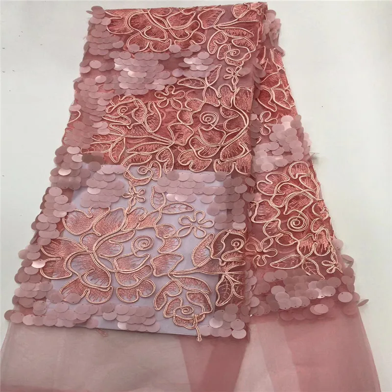 

Madison Pink Latest Nigerian Lace Fabrics 2019 High Quality Tulle African Lace Fabric Wedding Dress French Tulle Lace Material