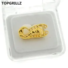 TOPGRILLZ Scorpion Grillz Stinger Teeth Grillz Gold Tone Scorpio двойные колпачки, подарочные, вечерние