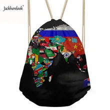 Jackherelook Хлопковая Сумка-мешок мужские походные хозяйственные сумки 3D карта в стиле ретро узор Дети Мальчики шнурок мешок для хранения сумка подарок