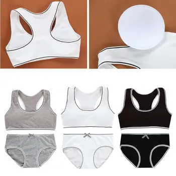 

Teenager Young Girls Bra Teens Girl Underwear Puberty Student Training Bra Underwear Set CORB