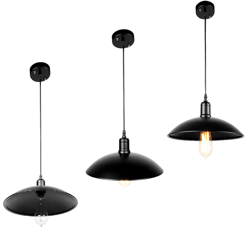 Industrial luminaire suspension lamp nordic vintage light black