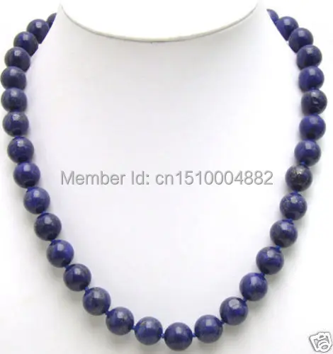 

Free Shipping Big 12mm nature round lapis lazuli Necklace 17