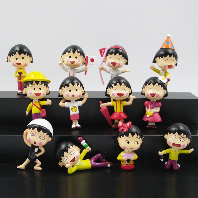 ПВХ 12 видов стилей новым годом Chibi Маруко-тян фигурка героя подвеска брелок