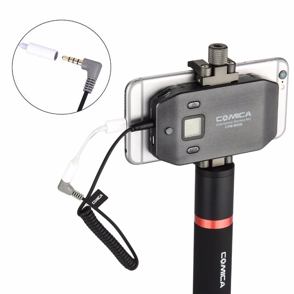 productimage-picture-comica-cvm-ws50-b-professional-wireless-lavalier-microphone-uhf-6-channel-with-handle-grip-for-camera-dslr-smartphone-iphone-x-8-8-plus-7-7p-99746