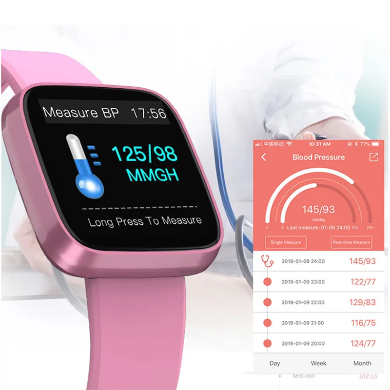 

Men Sport Pedometer Smart Watch Blood Pressure Heart Rate Monitor Women Smart Band Fitness Tracker Smart Bracelet