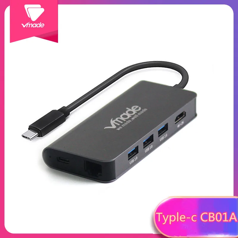 

TypeC CB01A HDMI RJ45 PD Thunderbolt 3 Adapter for Apple MacBook Galaxy Huawei Matebook Pro multi-function docking station HUB