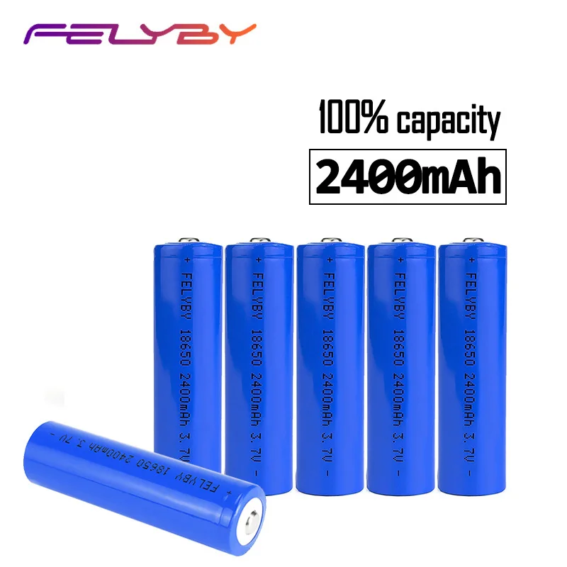 Бесплатная доставка! FELYBY 1-5 шт Высокое качество 3 7 В 2400 мАч оригинальный 18650