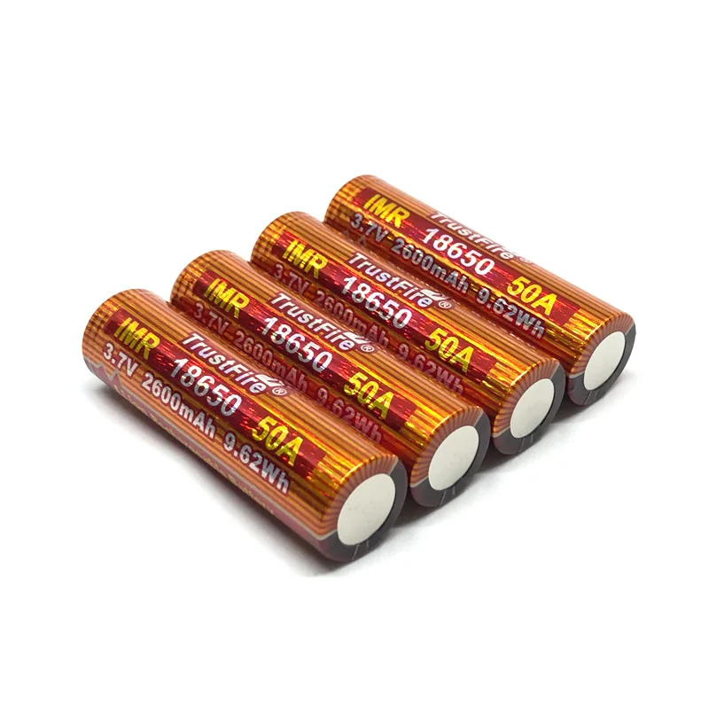 8pcs/lot TrustFire IMR 18650 Lithium Battery 50A 3.7V 2600mAh 9.62Wh High-Rate Rechargeable Batteries For E-cigs/LED Flashlights