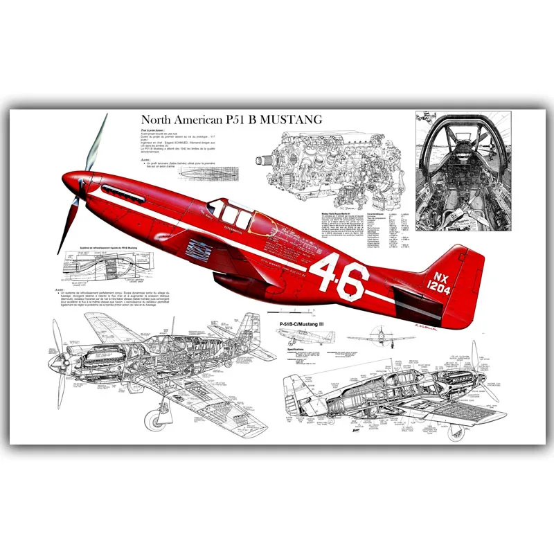 North American P 51 Mustang Airplane Graphic Art Poster Silk Decorated Living Room Wallpaper Painting Calligraphy Aliexpress