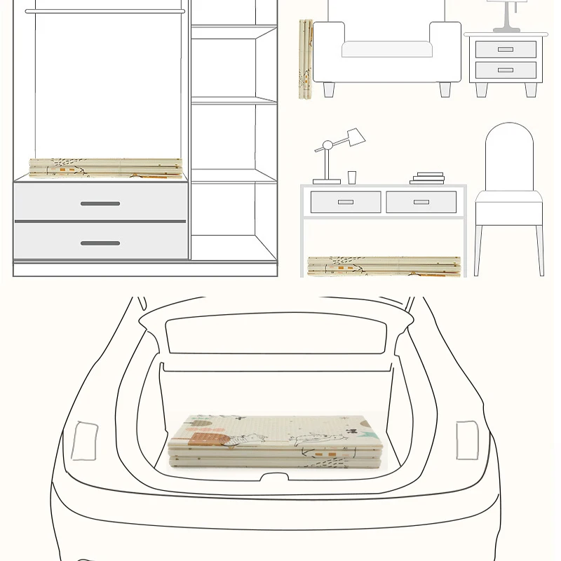 Meitoku складной детский игровой коврик Домашний ковер детская комната коврик-пазл коврик из пены для пикника, лично и так далее XPE 150X200 см толщиной 1 см
