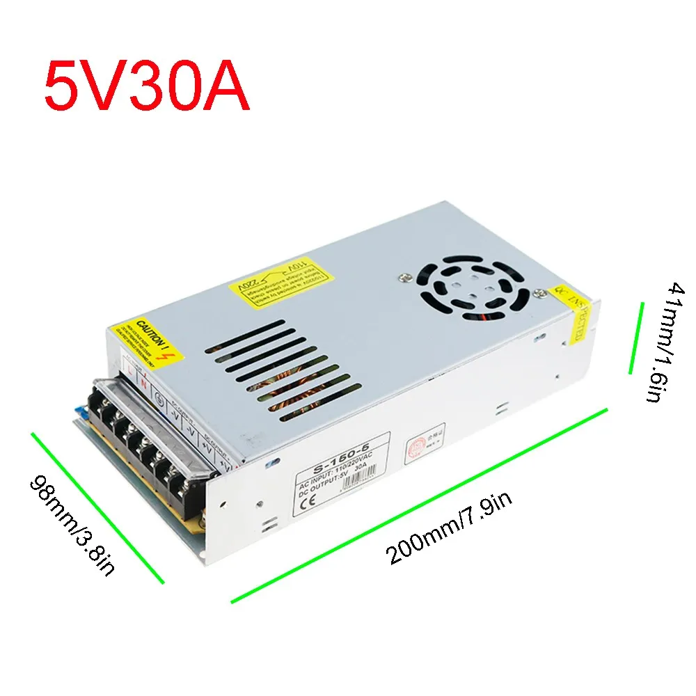 DC5V Мощность адаптер питания Трансформатор полный ток AC100-240V 2A 3A 5A 10A 20A 30A 40A 60A для 5V Светодиодные ленты WS2812B JL