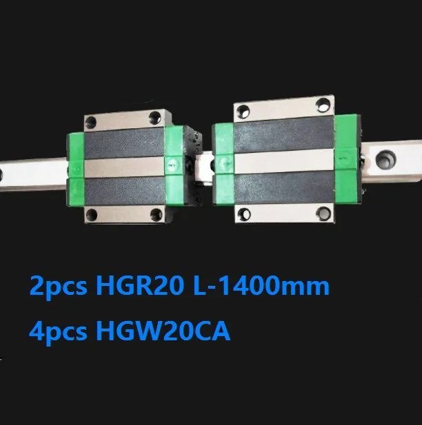 

2pcs China made HGR20 L-1400mm linear guide / rail + 4pcs HGW20CA / HGW20CC linear blocks carriage flange CNC parts