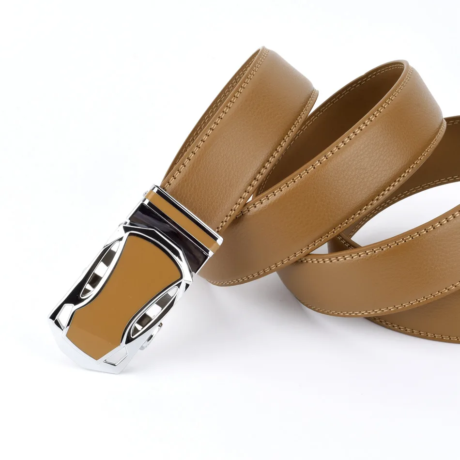 WOWTIGER Новый Модельер ремни для мужчин раздвижные застежка-молния роскошные кожаные ремень автоматический ceinture homme